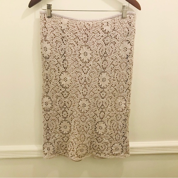 Burberry Crochet Lace Pencil Skirt 10 purple lavender - Picture 1 of 16